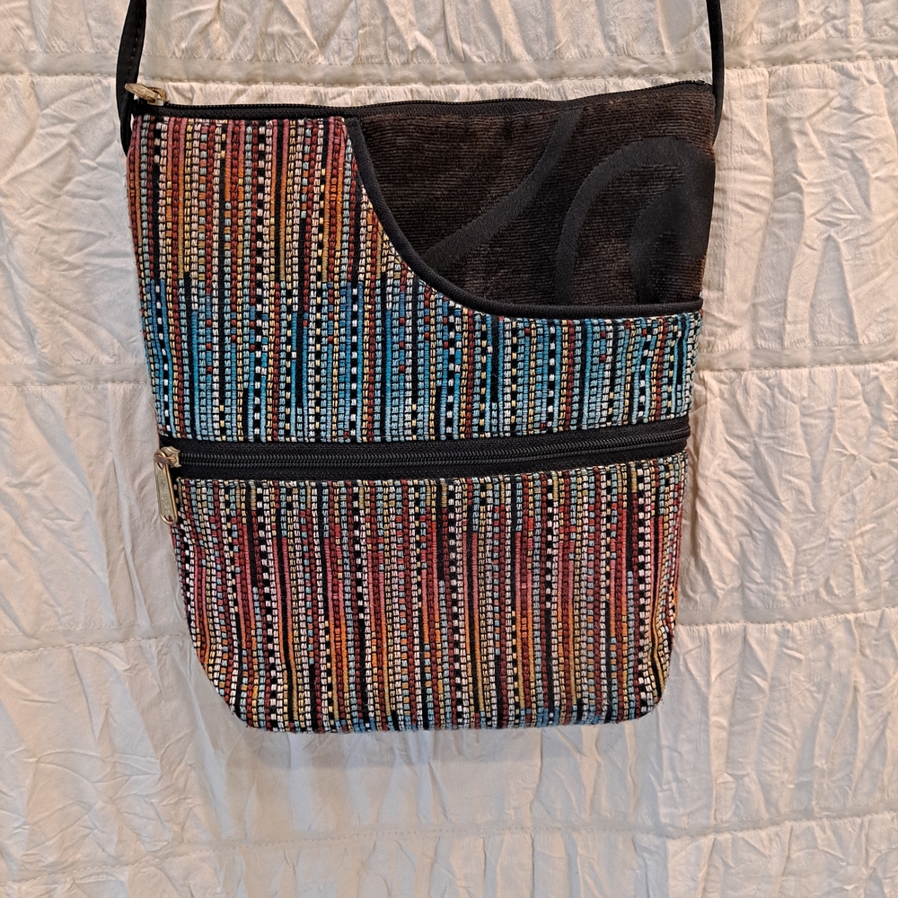 Danny K. Beverly Hills Made In USA Cotton Hemp Boho Hippie Textile Crossbody Bag